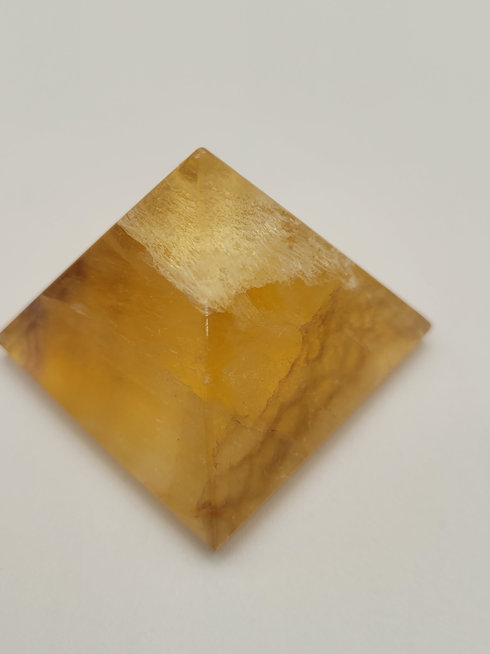 Yellow Calcite Sunstone Pyramid Decorative Accent